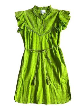 Isla Payal Women's Sz S Short-Sleeve Dress With Ruffle Details Waist Tie